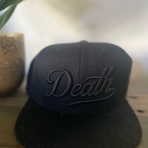 Black Logo Liquid Death Snap back hat